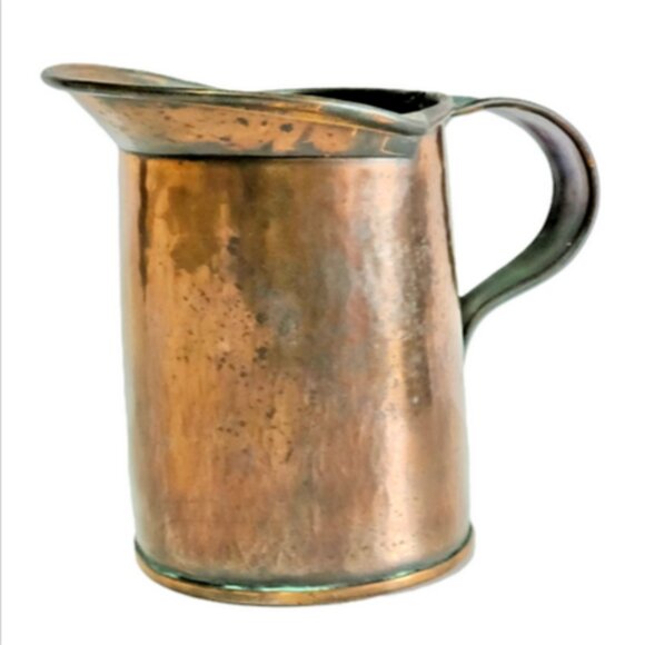 Antique Vintage Handcrafted Copper Pitcher W.A.L Stamp 4.5”x3” & 2.5"x1.75" - Picture 9 of 13